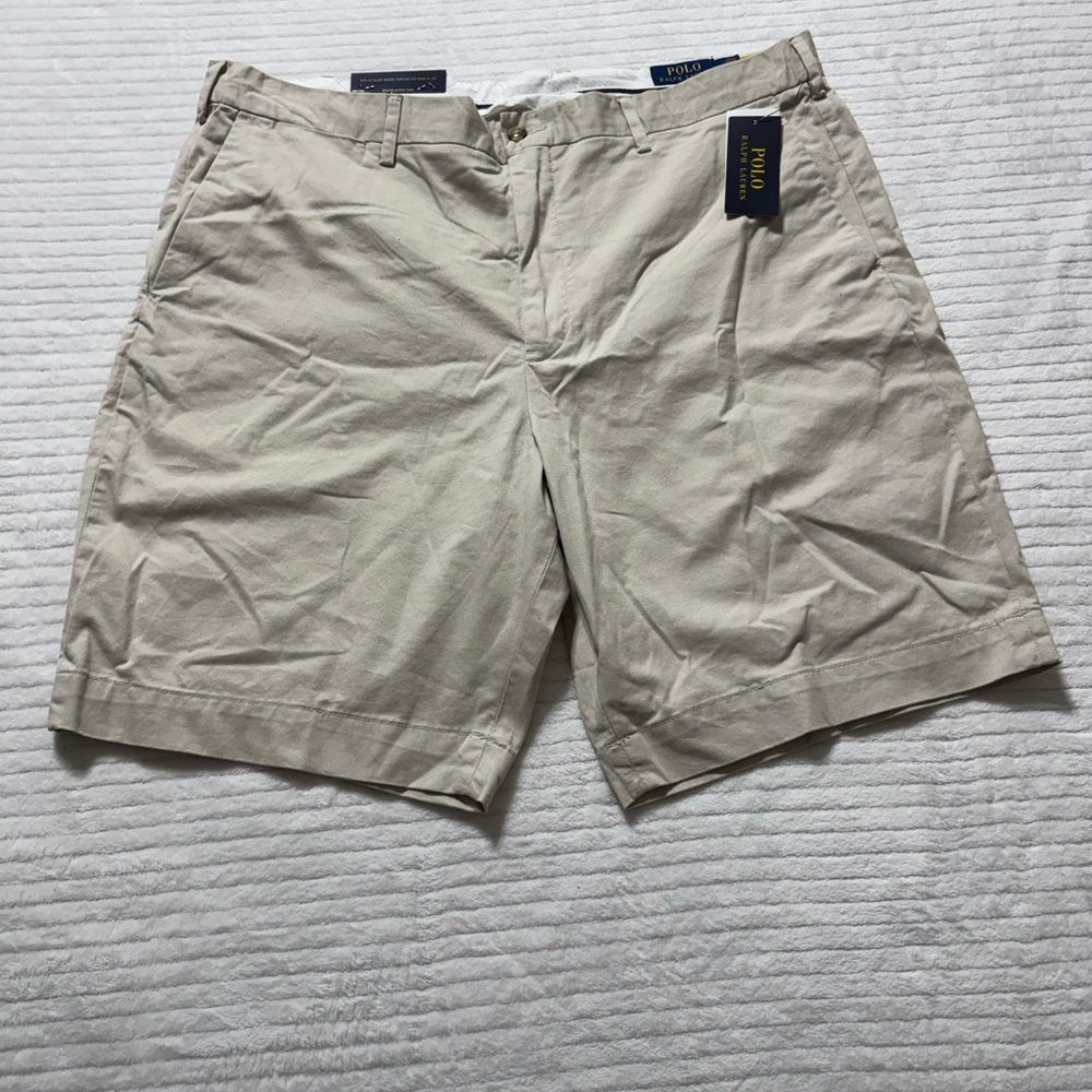 Ralph Lauren Men's Beige Flat Front Shorts